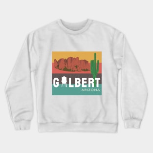 Gilbert Arizona Water Tower Cactus Superstition Mountains Crewneck Sweatshirt